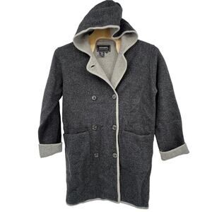 Vintage Bernardo Gray Wool Blend Women Long Sleeve Double Breasted Trench Coat M